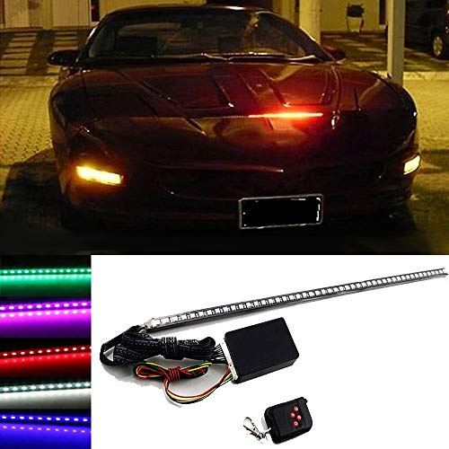 Huianpen Accesorios de Coche 22 7-Color DC 12V 48 LED RGB del Escáner Flash Estroboscópico del Coche SUV Motocicleta Coche Fantástico Kit De PVC Flash Luz De Tira
