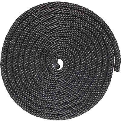 WEST COAST PARACORD Solid fläta nylonrep – multifunktionsrep för kommersiella, ankare och hantverk (1/8 tum x 50 fot, svart)