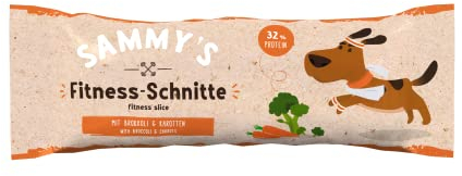 Sammy´s Fitness-Schnitte mit Brokkoli & Karotten | Hundesnack mit viel frischem Fleisch | Riegel to-go |20 x 25 g