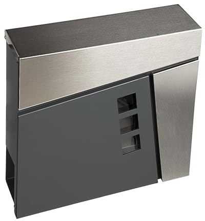 Ondis24 Briefkasten Postkasten Zeitungsrolle Wandbriefkasten Mailbox Edelstahl (Boston)