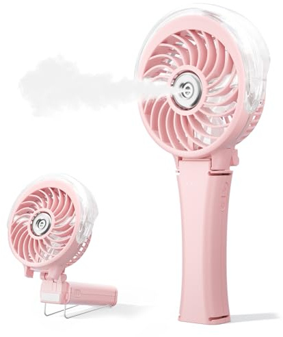 HandFan Portable Misting Fan, Two Button Easy Operation, Handheld Rechargeable Mister-Fan, Spray Water Mist-Fans, Mini Electric Cooling Fans for Travel, Outdoors, Disney