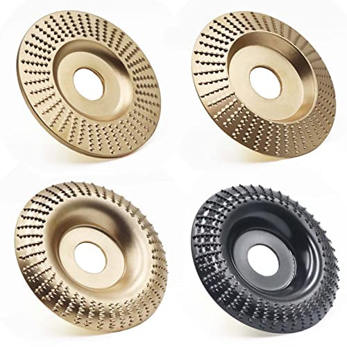 4PCS Wood Carving Disc Set for 4 or 4 1/2 Angle Grinder with 5/8 Arbor