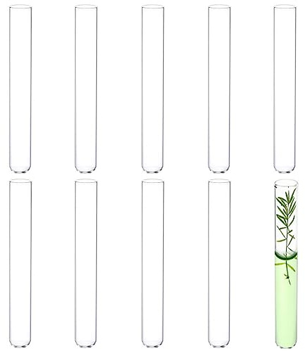 10pcs 110ml Borosilicate Glass Round Bottom Test Tubes, 30mmx200mm Clear Glass Test Tubes for Scientific Experiments, Decorations, Plant Propagation and Holiday Gifts
