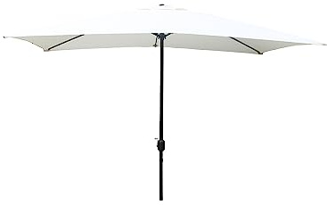 CONCEPT USINE Parasol Droit Rectangulaire SPEZIA Écru 3 x 2 m | Toile Polyester 160 g/m² Anti-UV, 6 Baleines Acier, Structure Alu Epoxy, Garantie 2 Ans