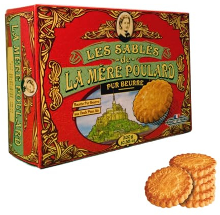 La Mere Poulard® 1888 | Galletas con Mantequilla Pura Salada | Galletas de mantequilla tradicionales | Galletas De Mantequilla Con Mantequilla - 1 x 300 Gr