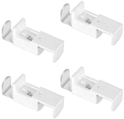 4 Stück Klemmträger Plissee Halterung Verstellbereich 20 Mm, Ersatzteile Klemmfix Halterung Spannschuhe, Für Doppelrollo Weiß