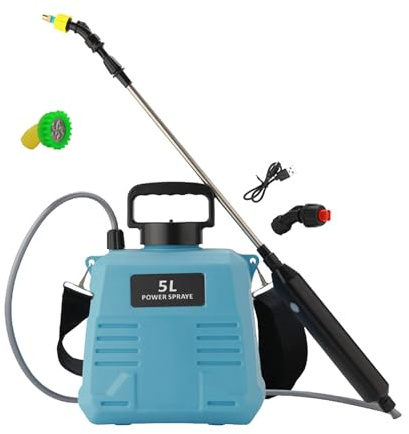 Fenteer Pulverizador Eléctrico de Alta Eficiencia para Jardín, 5L Azul