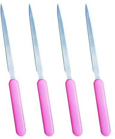 FSSTUD Brieföffner, Messer, Briefschneider, Briefmesser, Umschlagöffner, Schlitze, leicht, Brieföffner, Werkzeug, langer Griff, Briefmesser für Büro, Heimbedarf, Hot Pink, 4 Stück