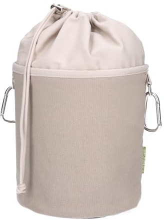 trendfinding Wäscheklammerbeutel aus Canvas Stoff mit 2 Karabinerhaken für 200 Wäscheklammern, extra groß und stabil, Taupe Grau