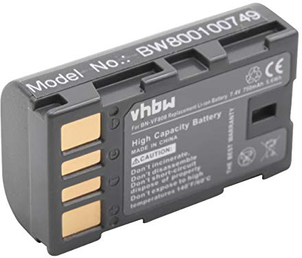 vhbw 1x batteria compatibile con JVC GZ-MS130BEU, GZ-MS130, GZ-MS90, GZ-MS90EU videocamera camcorder (750mAh, 7,4V, Li-Ion) con infochip