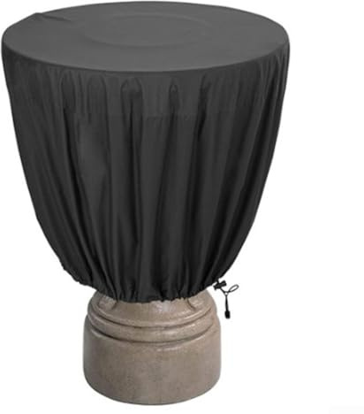 HEBEOT Gartenbrunnenabdeckung, strapazierfähig, wasserdicht, 210D-Oxford-Gewebe, für Springbrunnen, Vogeltränke, Gartenstatuen, schwarz (89 x 61 cm)