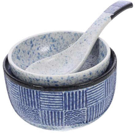Garneck Ciotola Per Zuppa Di Miso in Coperchio e Cucchiaio Stoviglie Da Cucina Giapponesi Per Contenere Snack e Adatta Case Feste e Ristoranti