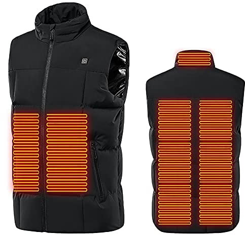 Beheizbare Weste Herren USB Elektrische, Heizweste Warme Dicke, Steppweste Mit Wärmefunktion, 9 Zonen Thermoweste Dual Control Elektrische Heizung Warme Weste Jacke Heated Vest Leichte Aus Baumwolle
