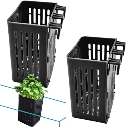 Aquarium-Pflanzenhalter, 2 Stück, Aquarium-Dekoration, Pflanzkorb für Wasserfarne, Wasserlinsen, Wassersalat, 11 x 8 x 6 cm