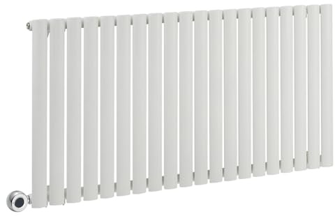 MILANO 1200W White Horizontal Single Panel Electric Radiator Plug 635x1180