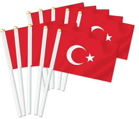 25 Stück Türkei Handheld Flagge, Dekor Hand gehalten Hold Fahne, Dekoration Banner hand Turkey