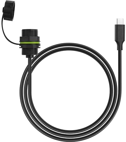 PNGKNYOCN USB C till USB C gängad montering vattentät kabel, IP68 USB typ C 3.1 hane till hona panelmontering förlängningskabel med vattentät/dammlock, för skrivbord instrumentpanel (1 m)