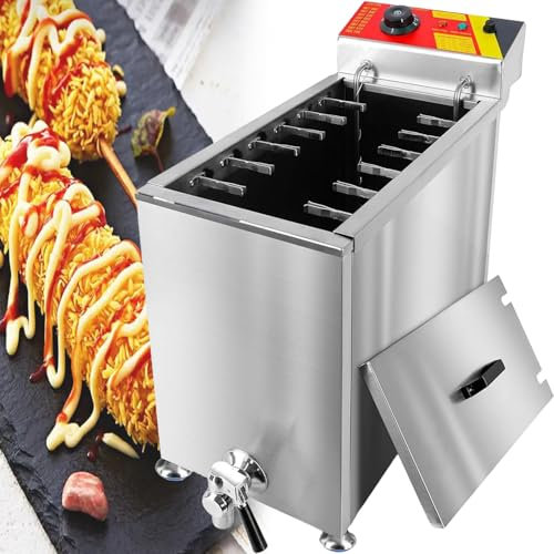 GYKOZY 110V-1800W 220V-3000W Cheese Hot Dogs Sticks Fryer,Electric Deep Hot Corn Dog Fryer,Commercial Cheese Hot Dogs Sticks Maker,Sausage Grill Stove