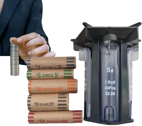 Münzsortier- und-verpackungsmaschine, Münzroller, Kreativer Münz-Organizer, Wechselsortierer, Wechselgeldzähler, Münzhalter, Münztrenner zur Verwendung zusammen mit dem Münzbehälter
