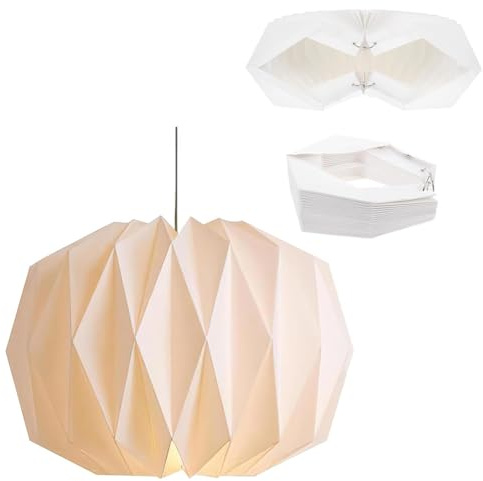 Origami Design Papier Lampenschirm, Nordische Kreativpapier Lampenschirm Deko, Papier Laterne Deckenlampen Shade, Folding Pendelleuchte Kunst Dekor für Wohnzimmer Schlafzimmer Esszimmer