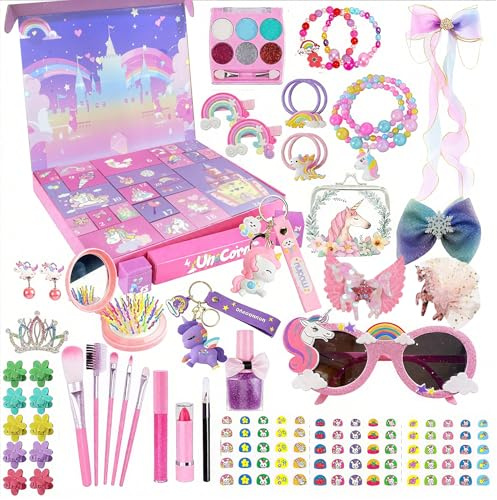 Einhorn Adventskalender Mädchen 2026 – 24 Tage Weihnachts-Countdown mit Schmuck, Haarschmuck & Spielzeug, magische Überraschungen für Kinder, liebevolle Einhorn Geschenkidee zu Weihnachten