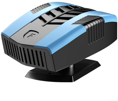 Dégivreur de chauffage de voiture 12 V avec rotation à 360 degrés et chauffage rapide pour un dégivrage efficace du gel et de la buée sur les pare-brise (bleu 12 V)