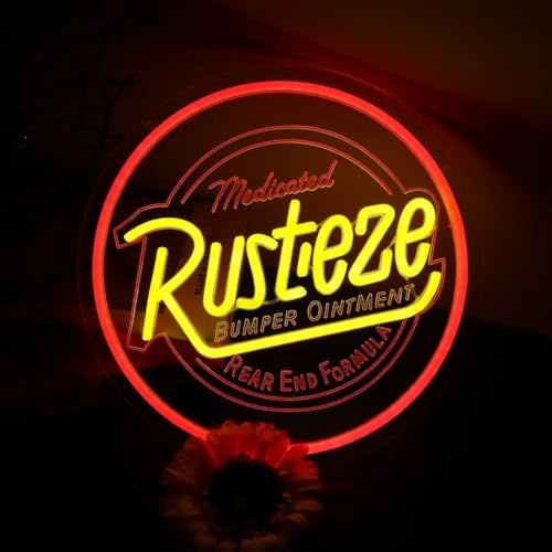 MOERBENCHI Rust Neon Eze Sign Car Bumper Neon Sign for Wall Decor, Dimmable LED Neon Light for Bedroom Living Room Gaming Room Man Cave Garage, USB Powered Lights for Birthday gifts