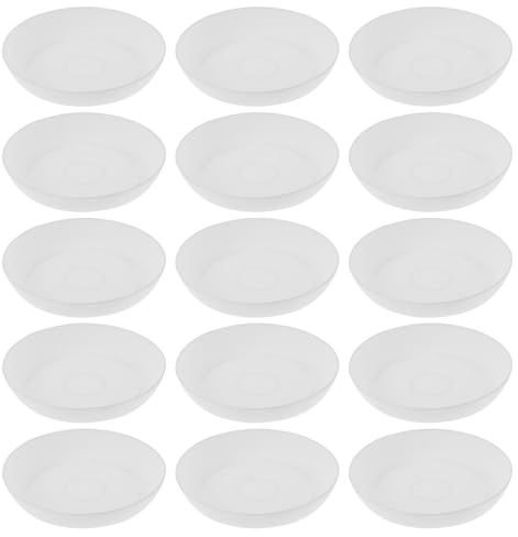 Kisangel Vassoio di Drenaggio Rotondo in Plastica Bianca per Vaso di Fiori da 11 Cm, Set da 24 Pezzi, Sottovaso per Piante Grasse e Bonsai, Base Antigoccia per Vasi da Giardinaggio