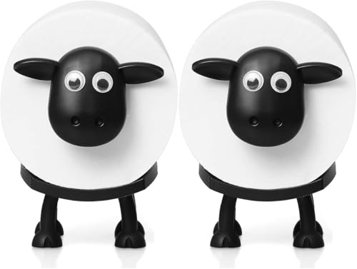 Sheep Toilet Paper Holder, Creative and Quirky 3D Printed Black Sheep Toilet Roll Holder, Unique and Adorable Bathroom Decor (2-Piece Set)