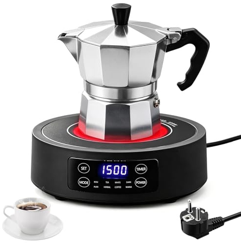 Mini-Induktionskochfeld, 1500 W Einzelkochplatte, mit 7 Leistungsstufen (100–1500 W), 8 Kochfunktionen, Glaskeramik-Oberfläche, wasser- und explosionssicher, ideal für Camping und Zuhause