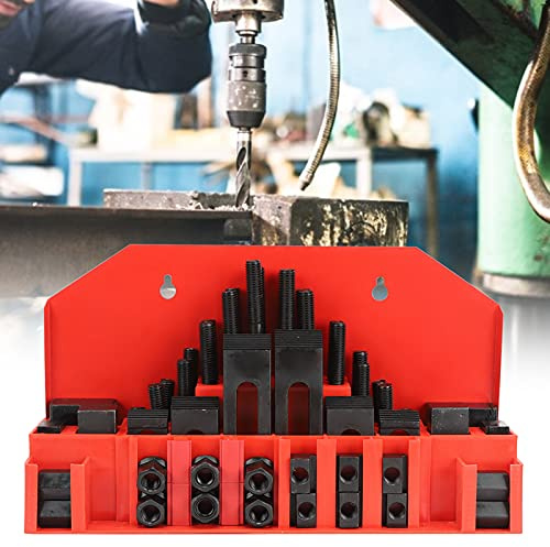 UPALDHOU Kit di Morsetti con Scanalatura a T da 58 Pezzi Piastra di Pressa Combinata Temprata per Fresatrice per Tornio M12 per Condizioni di Produzione in Fabbrica
