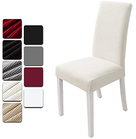 Dioxide Dining Chair Slipcovers, Removable Washable Dining Chair Covers Set of 4, High Back Chair Covers – Universal Fit Chair Slipcovers for Kitchen, Hotel, Office or Wedding Ceremony