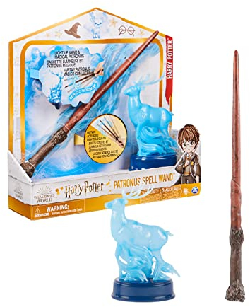 Wizarding World Harry Potter - Interaktiver Zauberstab von Harry Potter mit Patronus-Figur, Licht- und Geräuscheffekten, Spielzeug für Kinder ab 6 Jahren, Fanartikel