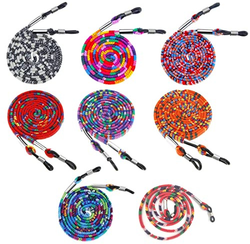 8 Piezas Cordones Para Gafas,Correa Gafas, Cuerda Gafas de Sol, Retenedor Cadenas Gafas Lectura para Mujer Hombre niño Gafas de Cadena Cuerda Gafas de Sol Cadena Gafas de Lectura Cordón Fijo