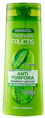 Garnier Fructis Shampoo Lenitivo, Per Capelli Normali, Azione Antiforfora, Con Tè Verde e Piroctone Olamina, 250 ml