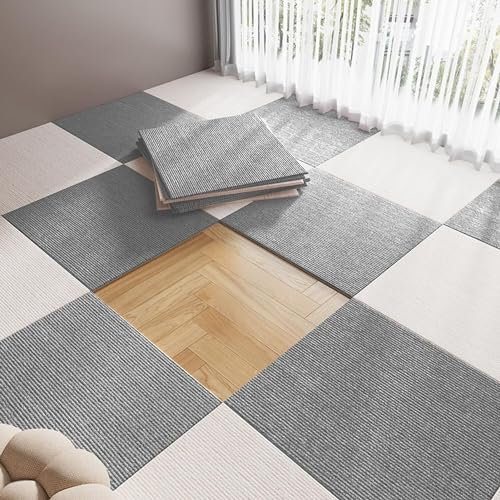 Baldosas autoadhesivas, baldosas de alfombra, 4 piezas, sin pegamento, antideslizante, sala de estar, dormitorio, alfombra insonorizada, alfombra for piso, baldosas autoadhesivas absorbentes de agua,