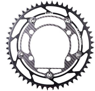 QAINKUN Kettenblatt Rundes Kettenblatt mit Innenversatz, 110 BCD, Carbon, Rennrad, 12-Fach, 12 Gänge KettenbläTter(Color:54T)