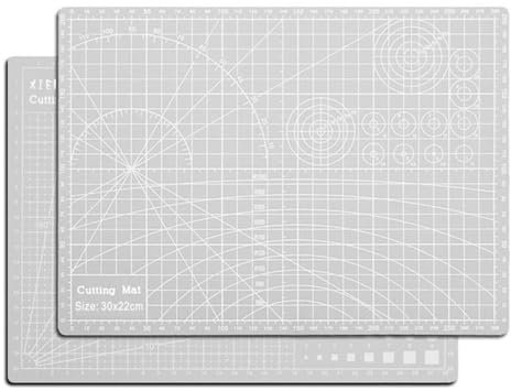 Gray, A4 Self-Healing Cutting Mat, Double-Sided Non-Slip Surface with Marking Guides & Angles, for Quilting, Sewing, Scrapbooking, Fabric & Papercraft, Craft Mat