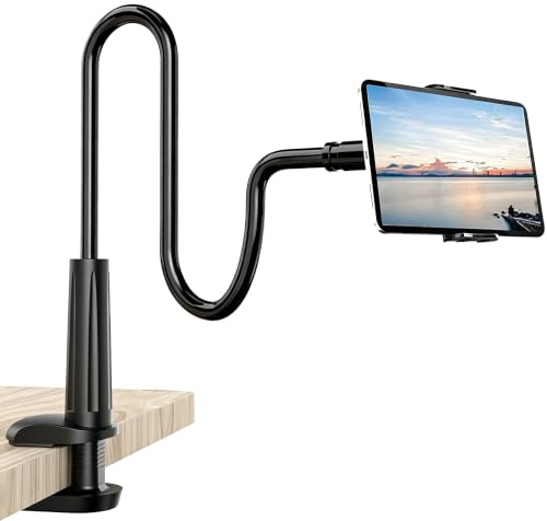 AWXYZ Tablet Stand Holder for Bed, Gooseneck Tablet holder, 360 Degree Rotating Phone Holder Desk Stand, Flexible Desktop Tablet Stand for iPad, iPhone, Switch, Samsung Tab, 4.7-10.1 Devices