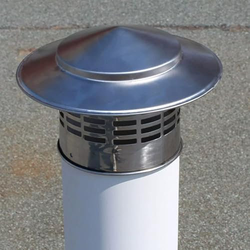 Terminale Camino in Acciaio Inox Canna Fumaria Tonda Canne Fumarie Antivento Antipioggia Cappello Canna Fumaria Stufe Legna, Pellet E Caldaie(75mm)