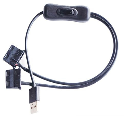 Bamberg USB 5 V auf Dual 4PIN Molex Lüfteradapterkabel mit Schalter Y-Splitter für Computergehäuse Desktop-PC-Gehäusekühlung