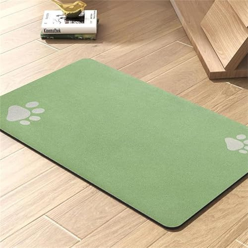 Hearda Tappetino Sotto Ciotola Cane Grande, Tappetini Sottociotola per Cane/Cani/Gatto Cibo Assorbente Asciugatura Rapida (Verde erba,40x50cm)