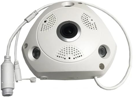 PAGJHRFJG Imx335 Telecamera IP Poe da 5 MP per Interni, Fisheye, Grandangolo, Rilevamento del Viso, Visione Notturna A Infrarossi, Telecamera VR, Videosorveglianza