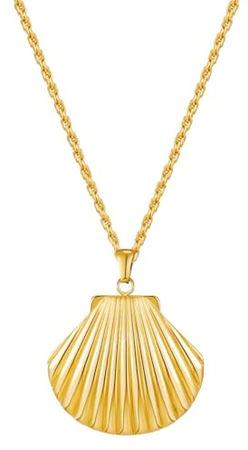 YUYWWAN Goldene Muschel Halskette, Sommer Gold Conch Halsketten, Sommerstrand Kette Damen, Vintage Sommerferien Muschelhalsketten Zubehör Necklace für Mädchen Mütter Liebhaber (Gold B)