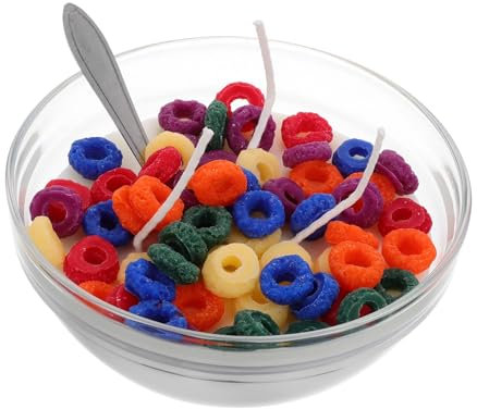 EXHUMKY Oatmeal Bowl Aromatherapy Candle Soy Wax Candle Creative Cereal Bowl Vanilla Flavor Decorative Party Favor