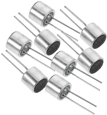 Operitacx 8 Stück 6050 Elektretmikrofon mit Leiterplattenstiften Hohe Empfindlichkeit Aluminium Gehäuse für Sicherheits und Überwachungssysteme Geeignet