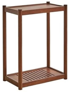 CFY652 Soporte for Plantas de Dos Niveles en Color Nogal for Interior y Exterior, sofás, Mesa Auxiliar y florero de Madera.