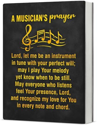 KSFFWQIN Musical Notebook Journal Graduation Gifts for Musical Students, Musician's Prayer Journal Gifts for Musicians Music Lovers Bandsmen Composers
