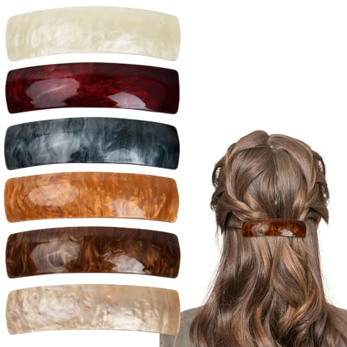 6 Piezas Pasadores Pelo Mujer, Clásico Automático Pinzas Para El Pelo, Retro Y Exquisito Pinzas Pelo Mujer, Adecuado Para Mujeres Y Niñas Con Cabello De Grosor Medio(ámbar)