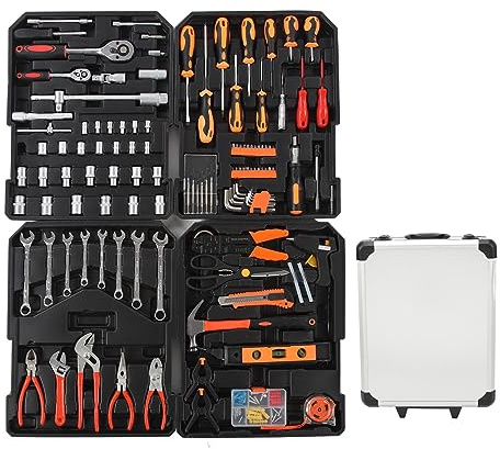 Ensemble d'outils Gearwell, trousse à outils à main, boîte à outils mécanique compatible avec la réparation de la moto de l'automobile, collection d'outils de réparation de boîtes